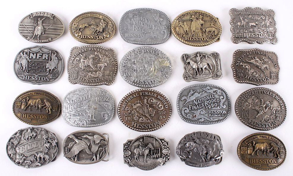 Appraisal: Collection of Commemorative Rodeo Belt Buckles This lot includes a