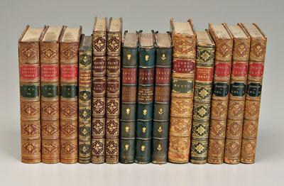 Appraisal: leather-bound books eleven full leather three half leather three with