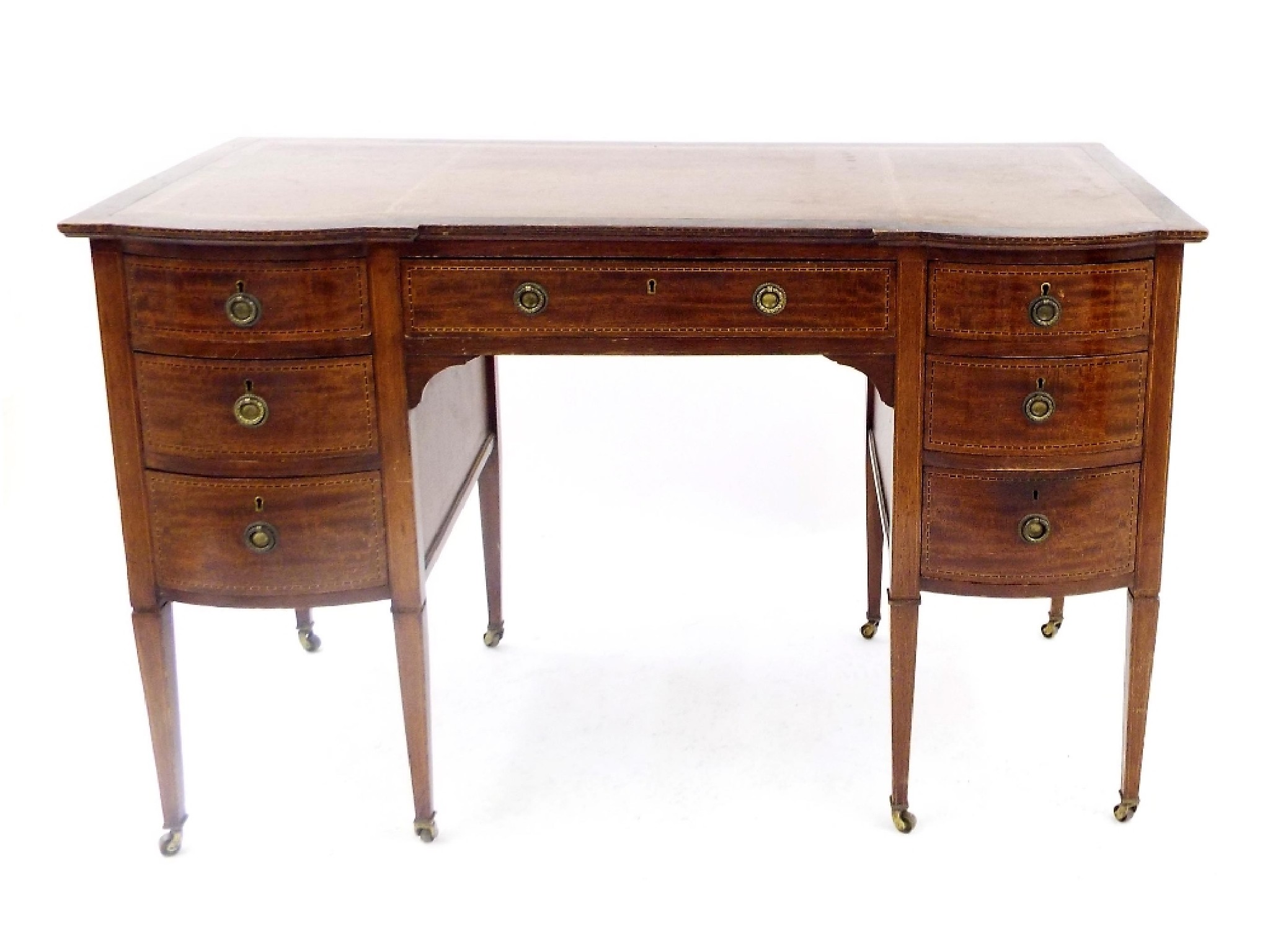 Appraisal: Attractive Edwardian mahogany lady's writing desk gilt tooled red leather