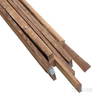 Appraisal: Eight Snakewood Boards of varying dimensions approximate length in weight