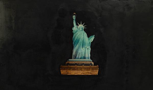 Appraisal: A prop painting of the Statue of Liberty from Ghostbusters