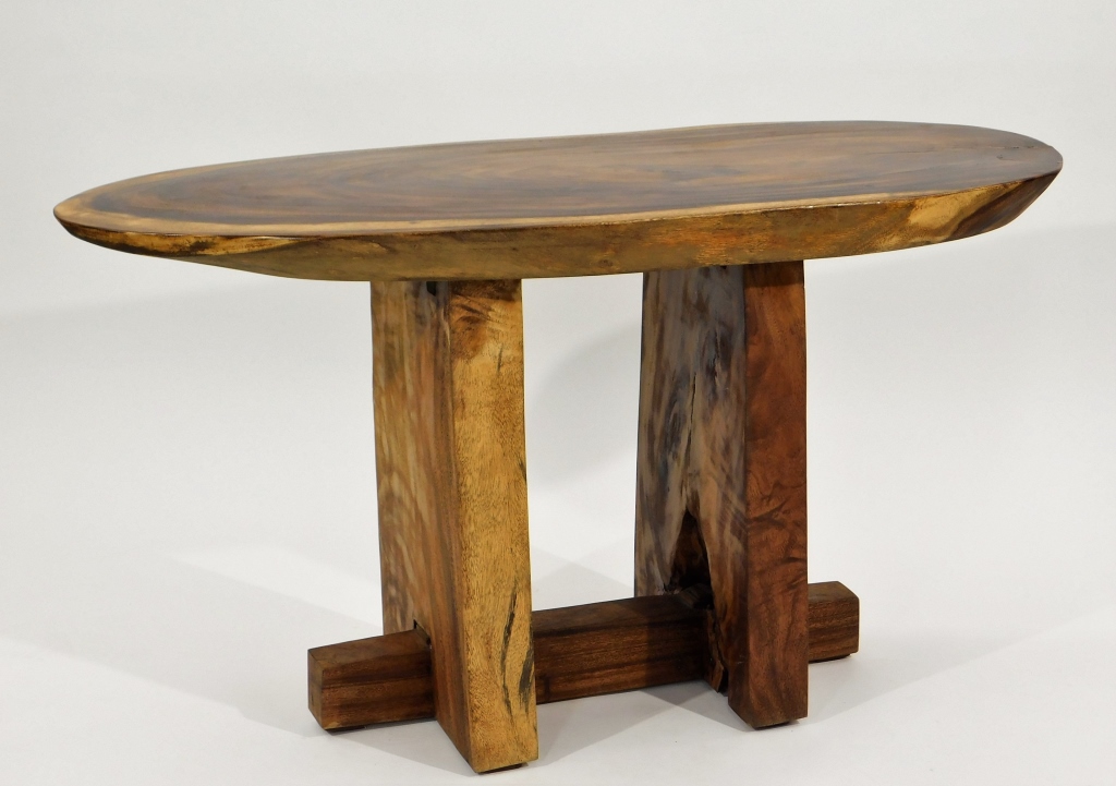 Appraisal: PRIMITIVE MODERN RUSTIC LIVE EDGE WOOD TABLE th CenturyOrganically shaped