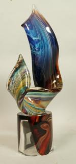 Appraisal: Large Murano Sculpture Taglia Pietra Multicol Large Murano Sculpture Taglia