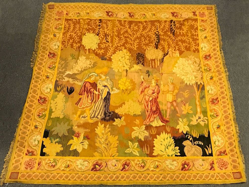 Appraisal: European Tapestry of Figures European tapestry of figures approximately 'h