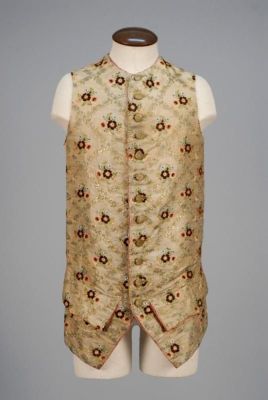 Appraisal: GENTS LAME and SILK BROCADE WAISTCOAT - Metallic silver having