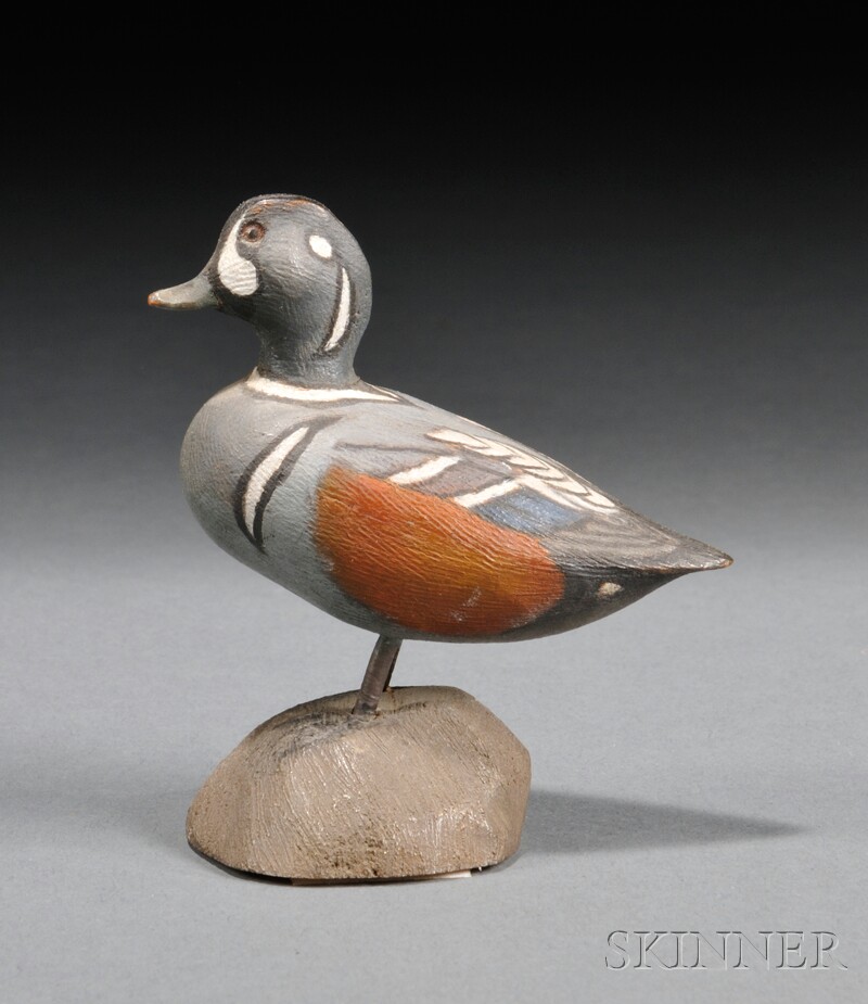 Appraisal: Jess Blackstone Miniature Carved and Painted Harlequin Duck Figure New