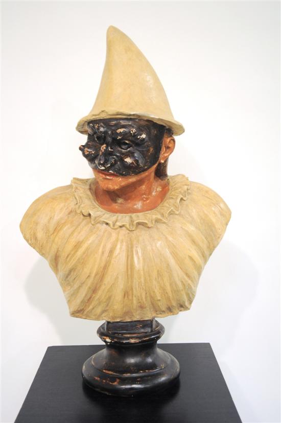 Appraisal: Italian plaster bust of commedia dell'arte figure with pointed hat