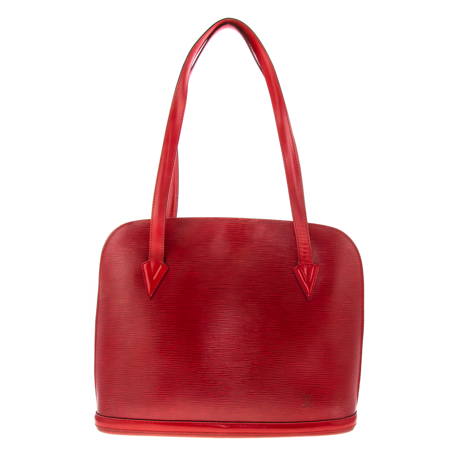 Appraisal: A LOUIS VUITTON EPI LUSSAC A red Epi leather Louis