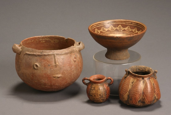 Appraisal: Four Ecuadorian Pottery Vessels Possibly Manabi Classic Period BCE- CE