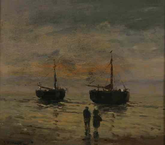 Appraisal: GERHARD ARIJ LUDVIG MORGENTJERNE MUNTHE Dutch - FISHING BOATS signed