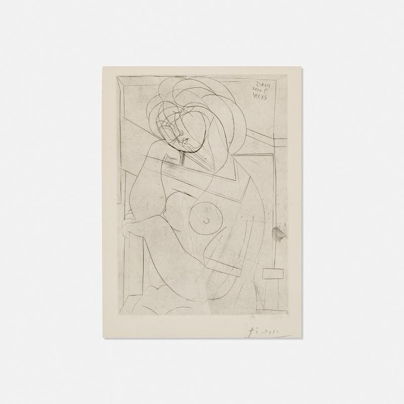 Appraisal: Pablo Picasso Femme nue assise la Tete appuyee sur la