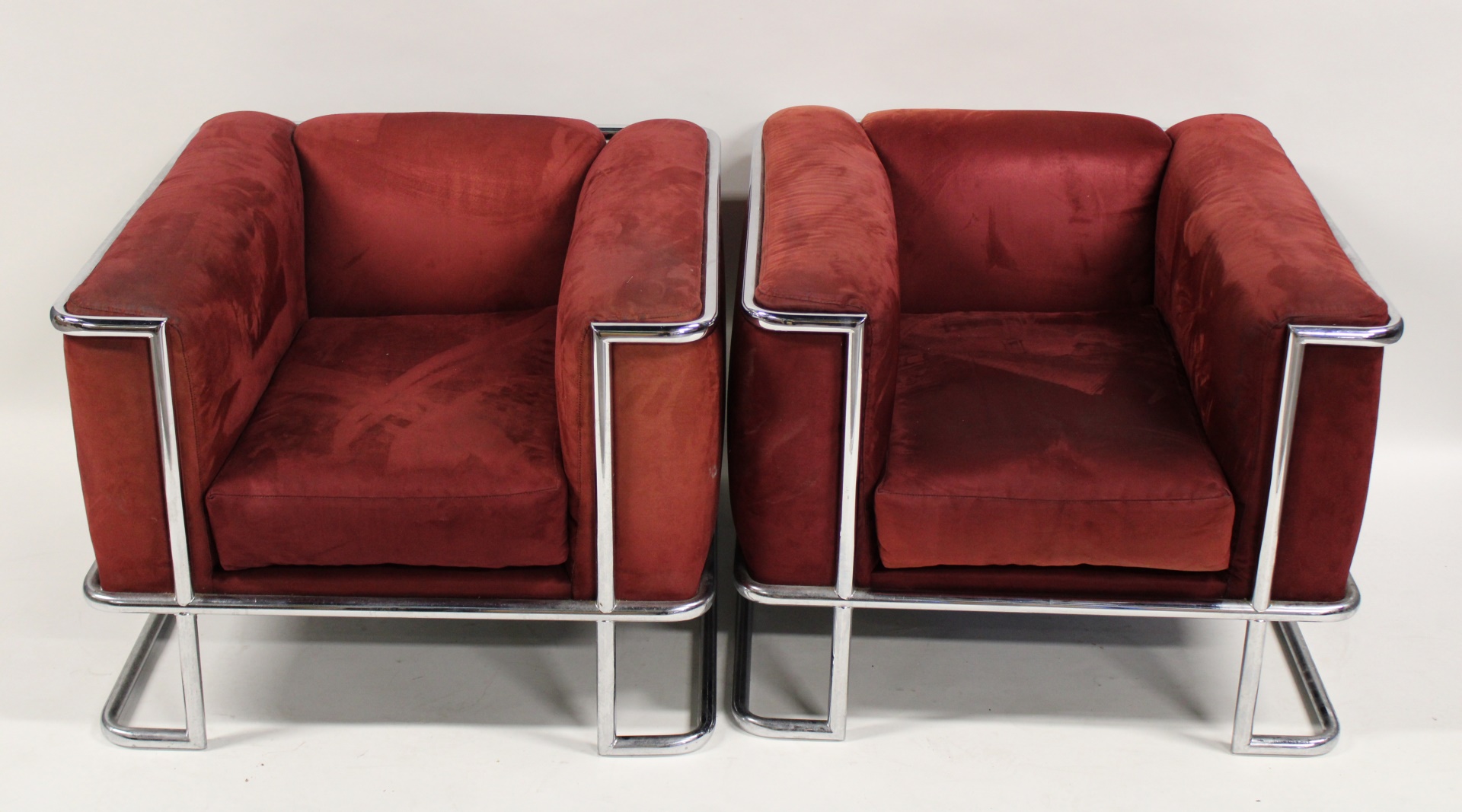 Appraisal: MIDCENTURY PAIR OF CORBUSIER STYLE CHAIRS From an East St