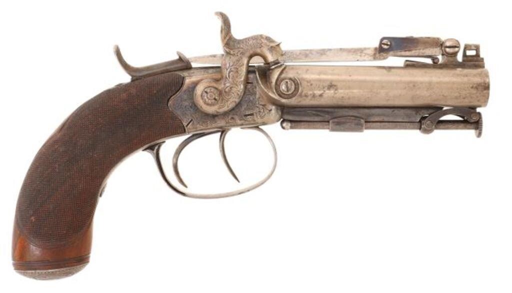 Appraisal: British London made pistol c appox caliber side by side