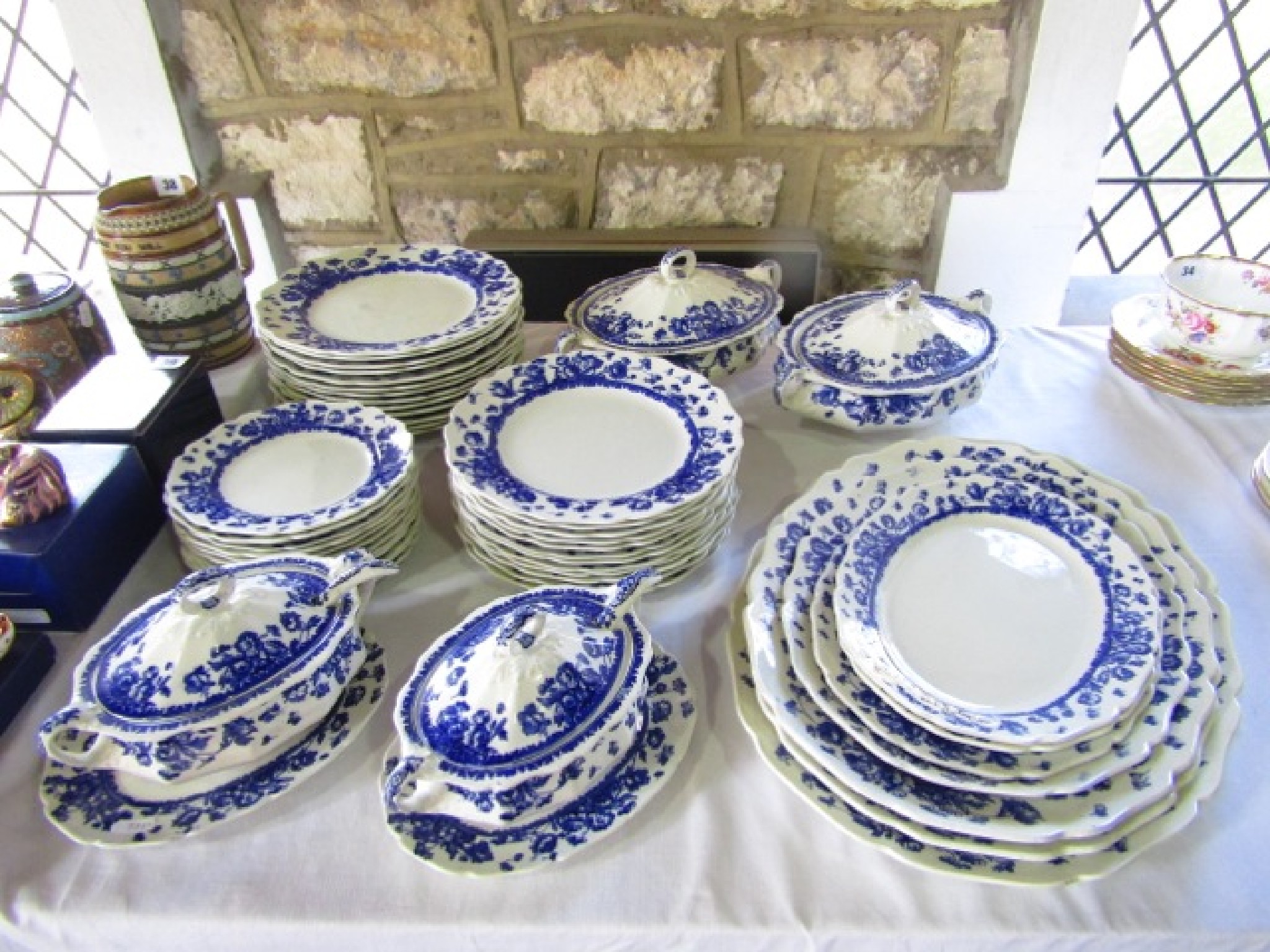 Appraisal: An extensive collection of Royal Doulton Raby pattern blue and