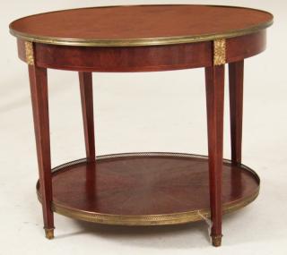 Appraisal: LOUIS XV STYLE BRONZE MOUNTED MARQUETRY BOUILLOTTE TABLE LOUIS XV