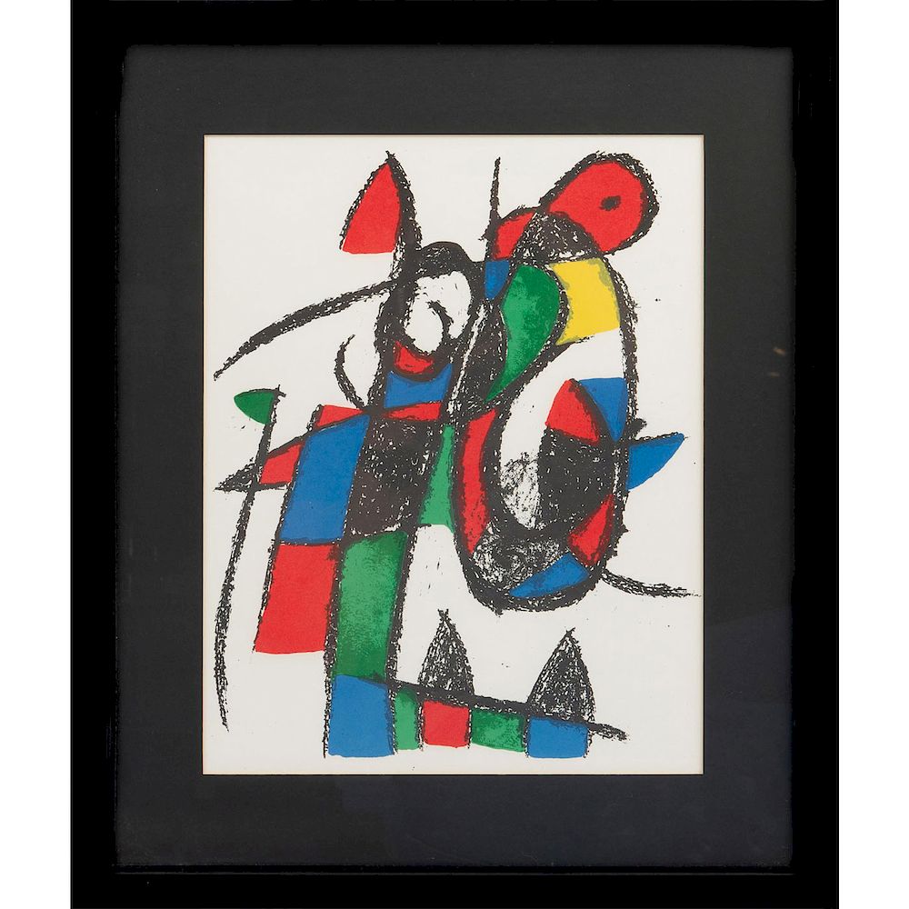 Appraisal: FRAMED COLOR LITHOGRAPH MELANCHOLIC DONKEY - LITHOGRAPH II BY JOAN