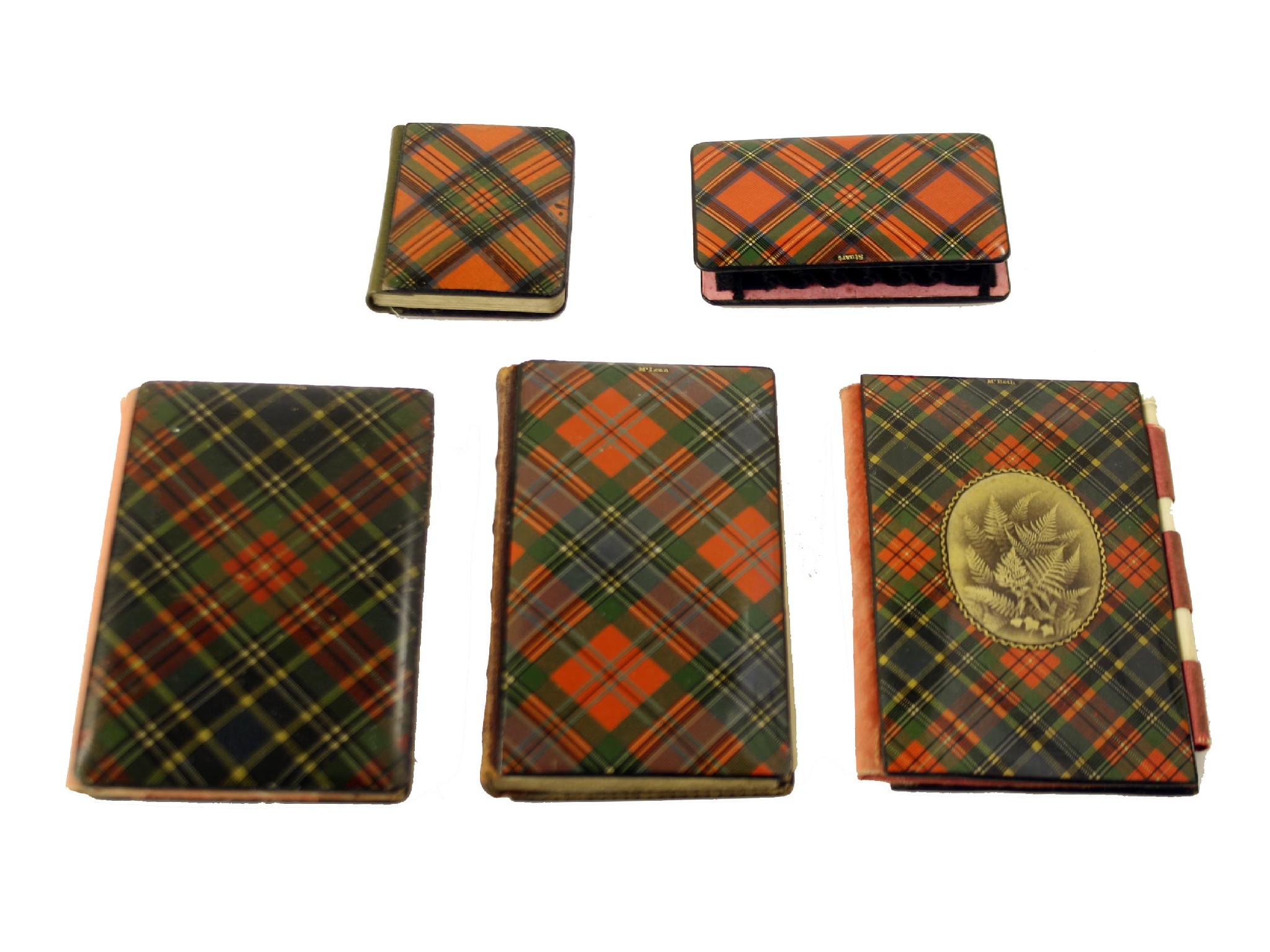 Appraisal: Tartan ware - McBeth pattern needle case decorated with ferns