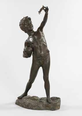 Appraisal: Douglas Clark American b Boy Holding a Crab Cast bronze