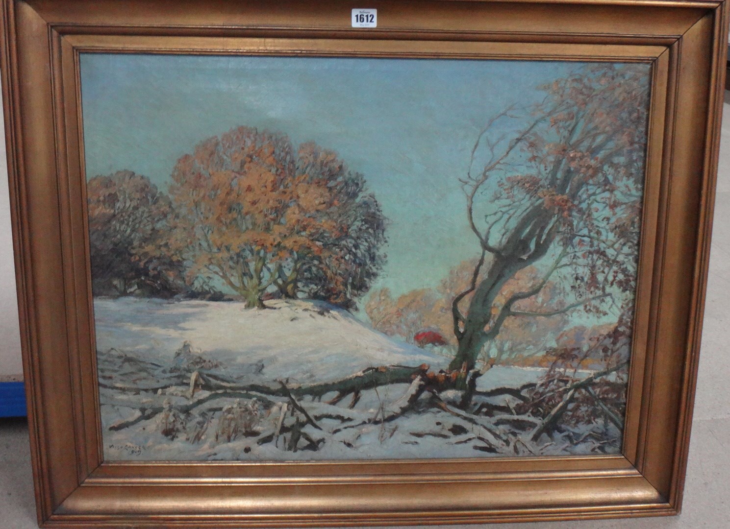 Appraisal: Visso Langer early th century Landscape under snow oil on