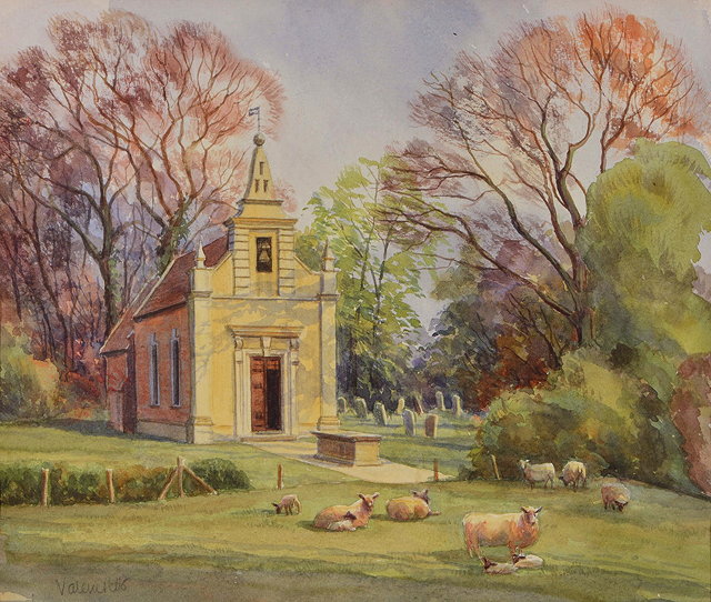 Appraisal: VALERIE PETTS TH CENTURY 'Little Gidding' signed watercolour x cm