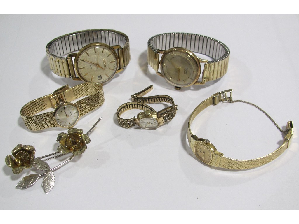 Appraisal: Lot comprising two ladies ct gold bracelet watches both by