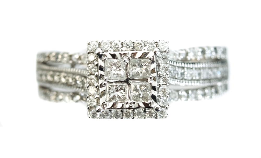 Appraisal: K WG DIAMOND 'WHATEVER IT TAKES' RING k white gold