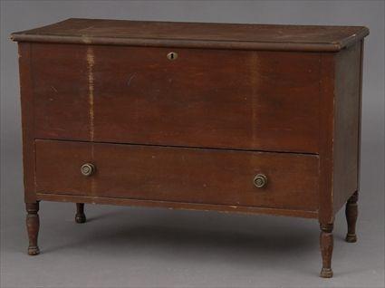 Appraisal: NEW ENGLAND STAINED POPLAR BLANKET CHEST x x in