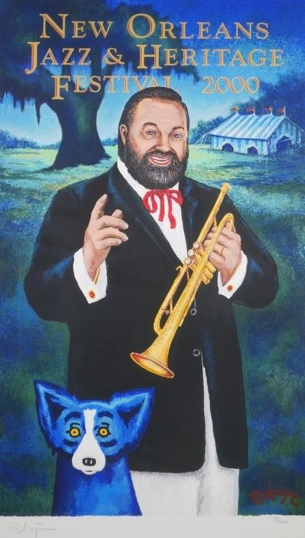 Appraisal: GEORGE RODRIGUE NEW ORLEANS JAZZ FEST POSTER New Orleans Jazz