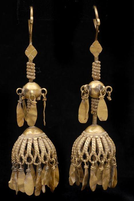 Appraisal: ISLAMIC-STYLE PENDANT EARRINGS in Provenance Property from the Collection of