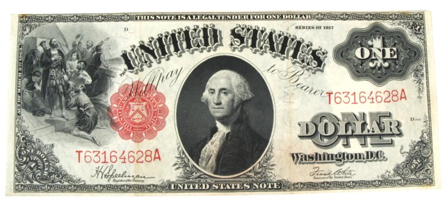 Appraisal: LARGE SIZE U S ONE DOLLAR UNITED STATES NOTE FR-