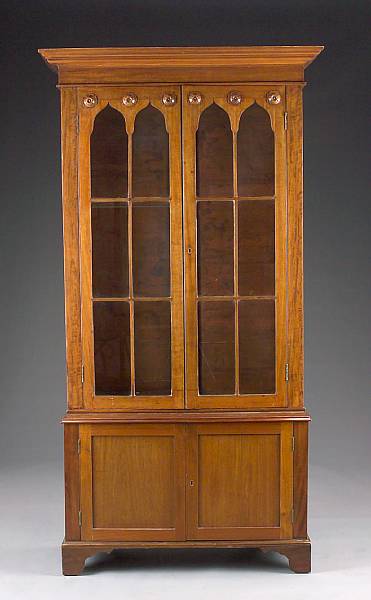 Appraisal: A Regency carved mahogany bookcase in the Gothic taste first