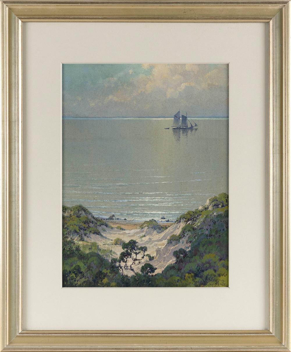 Appraisal: HEZEKIAH ANTHONY DYER RHODE ISLAND EUROPE - GAY HEAD WATERCOLOR