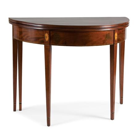 Appraisal: Federal Inlaid Mahogany Fold-Over Card Table Estimate -