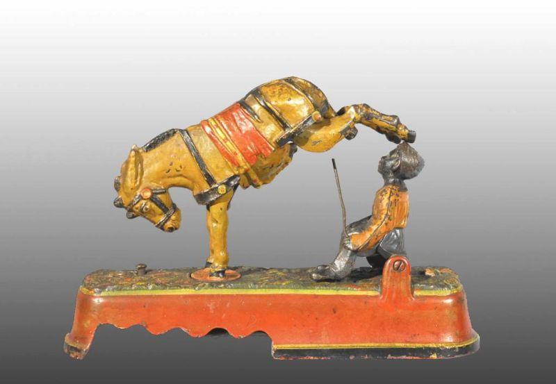 Appraisal: Cast Iron Always Did Spise A Mule Mechanical Bank Description