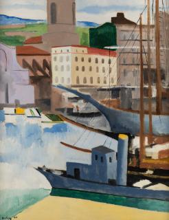 Appraisal: MOISE KISLING POLISH-FRENCH - Port de Saint-Tropez oil on canvas