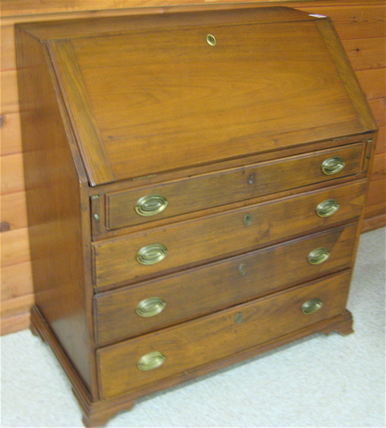 Appraisal: FEDERAL STYLE WALNUT SLANT-FRONT SECRETARY American th century the slant