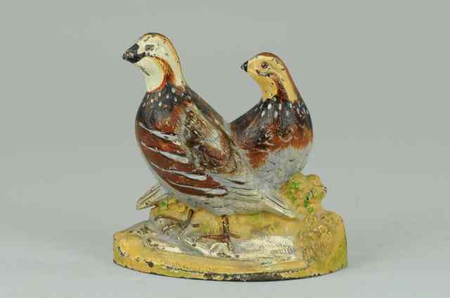 Appraisal: HUBLEY QUAIL BOOKEND Hubley smaller size of the Fred Everett