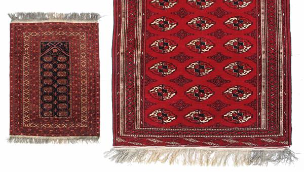 Appraisal: A Turkaman rug together with an Afghan rug size of