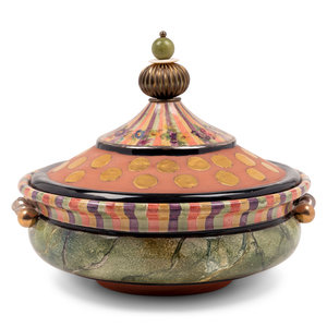 Appraisal: A Mackenzie Childs Terracotta Tureen stamped for maker to the