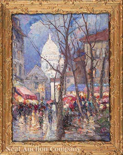 Appraisal: Vladimir Lazarev Russian b Montmartre oil on canvas signed lower