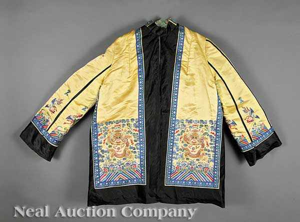 Appraisal: A Chinese Embroidered Silk Jacket late th c padded yellow