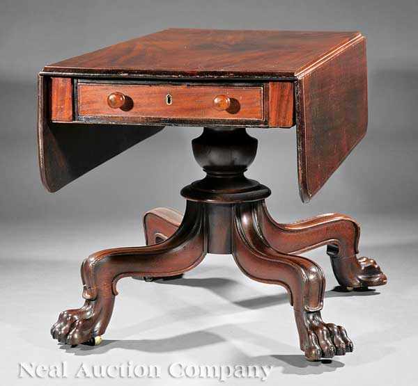 Appraisal: An Antique William IV-Style Mahogany Drop-Leaf Table c molded top