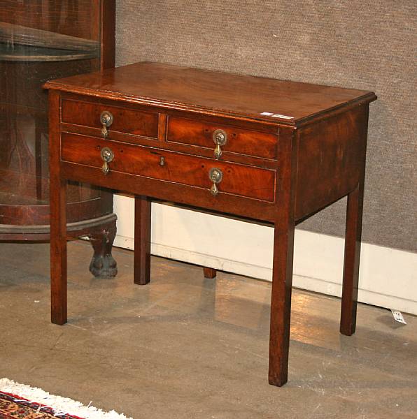 Appraisal: A George III mahogany side table late th century height