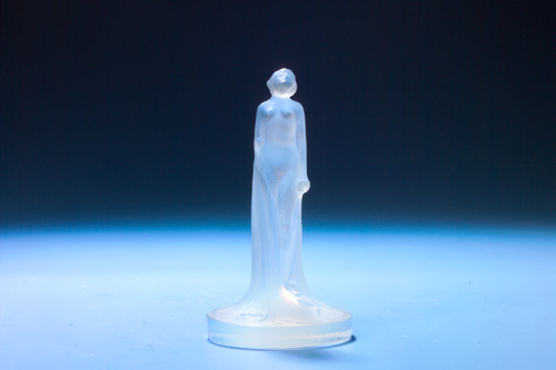 Appraisal: R LALIQUE Letter Seal Statuette Drapee opalescent ca Engraved R