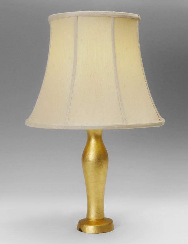 Appraisal: AFTER GIACOMETTI GILT BRONZE TABLE LAMP From the Nelson Rockefeller