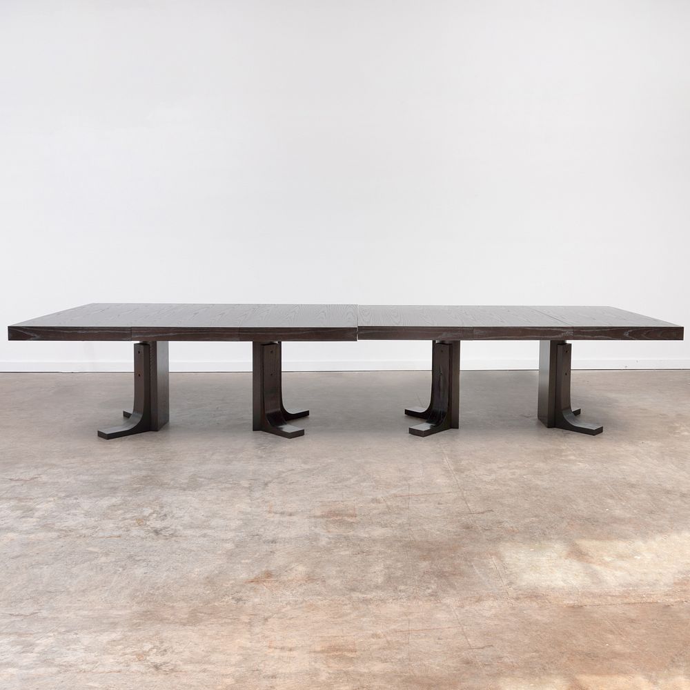 Appraisal: Two Contemporary Ebonized Ash Dining Tables Each x ft in