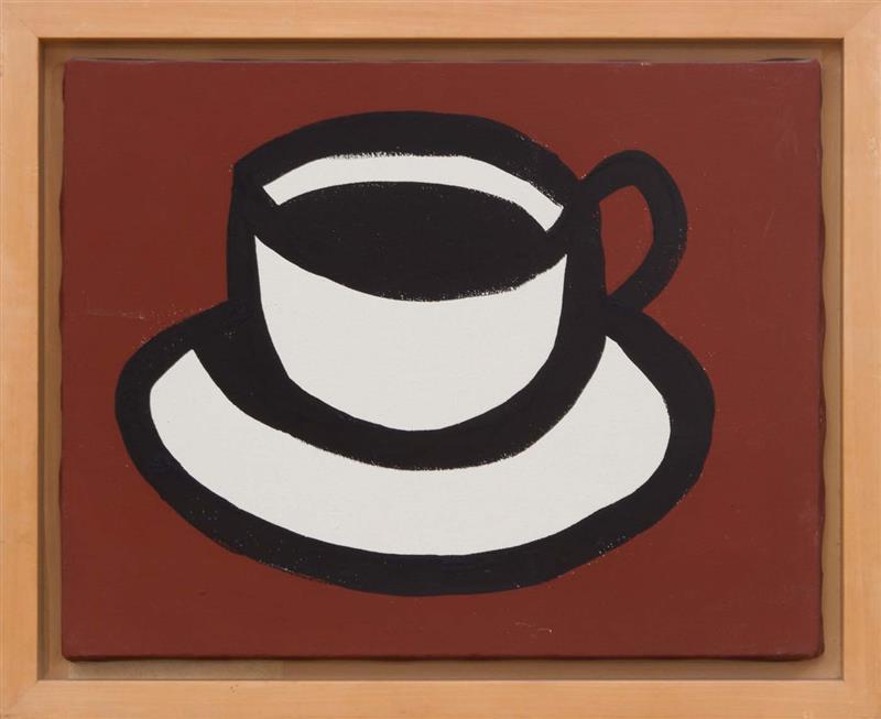 Appraisal: TOM SLAUGHTER - COFFEE CUP Oil on canvas signed 'T