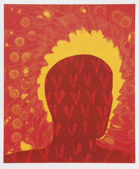 Appraisal: Arnold BrooksUntitled composition in yellow orange and red Multirun monoprint