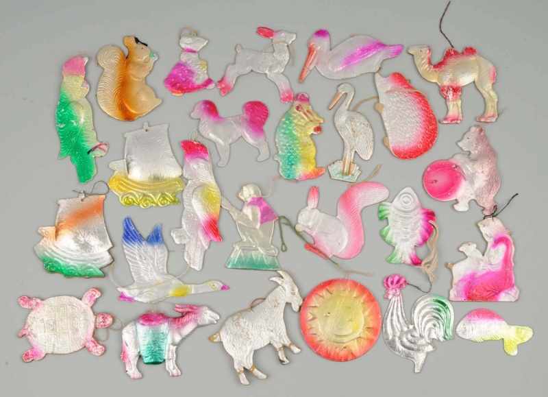 Appraisal: Lot of Dresden Double-Sided Christmas Ornaments Description Includes over ornaments