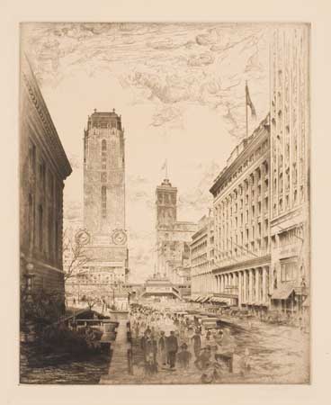 Appraisal: JOHN TAYLOR ARMS West Forty-Second Street Etching x mm x